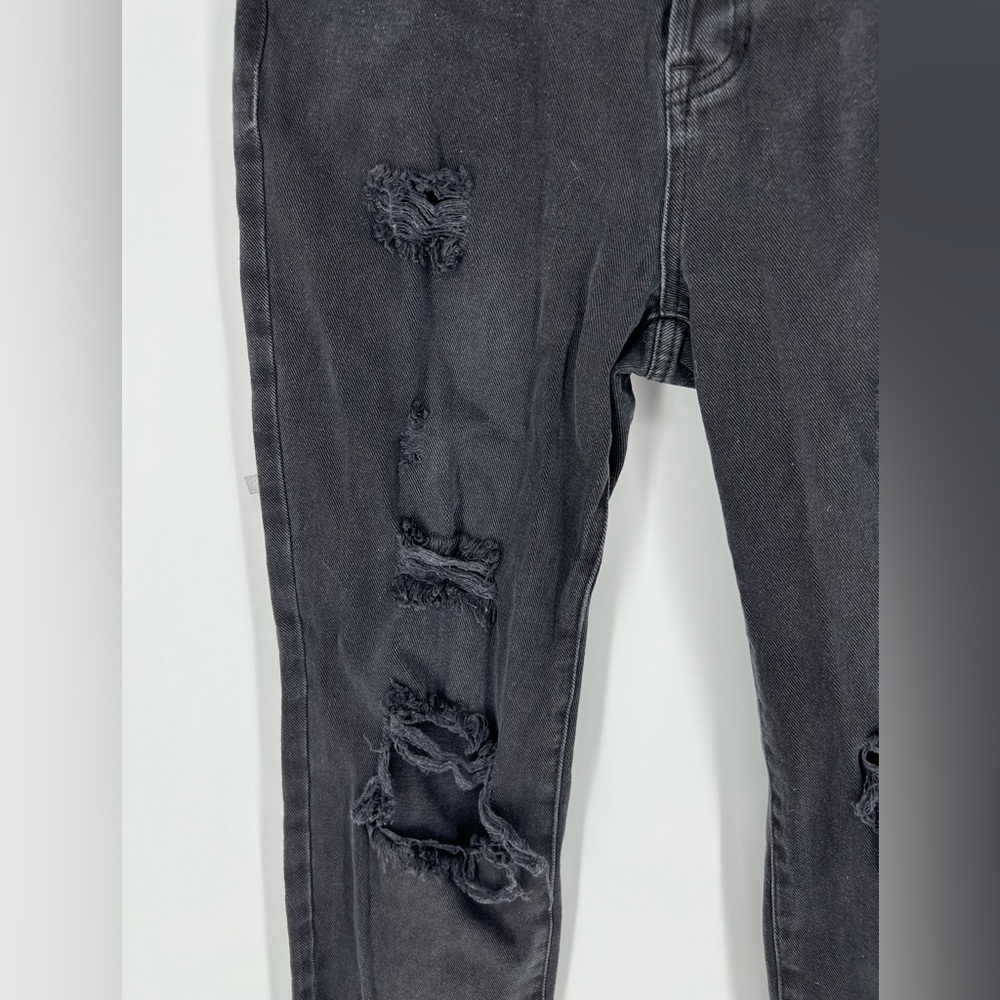 PACSUN BLACK HIGH RISE STRAIGHT RIPPED JEANS - Picture 2 of 10